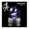 Collectors Edition Pokemon Crystal Ball 3D Figures Pokémon Engraving Model with LED Light