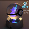 Collectors Edition Pokemon Crystal Ball 3D Figures Pokémon Engraving Model with LED Light