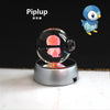 Collectors Edition Pokemon Crystal Ball 3D Figures Pokémon Engraving Model with LED Light