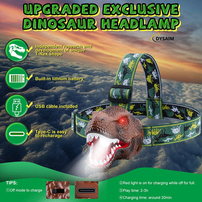 TRex™ Dinosaur LED Headlamp