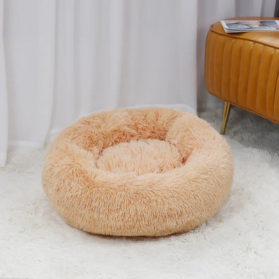 Cozy Haven Plush Cat Donut Bed