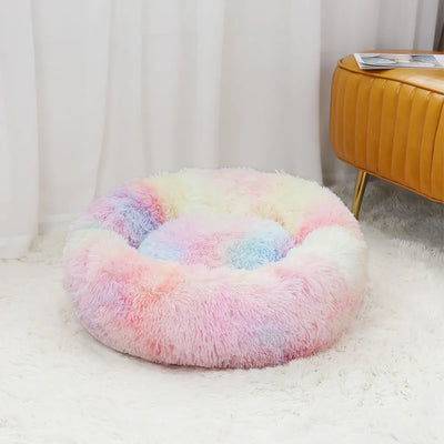 Cozy Haven Plush Cat Donut Bed