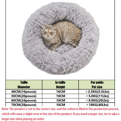 Cozy Haven Plush Cat Donut Bed