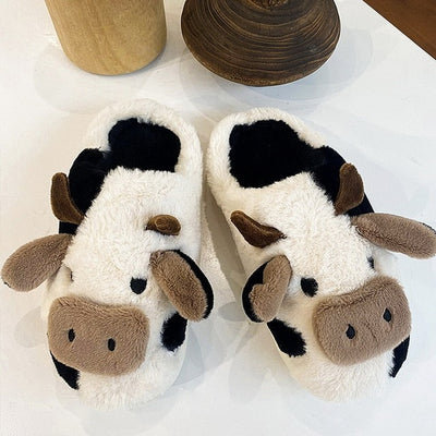 Cozy Moo-Cow Winter Slippers