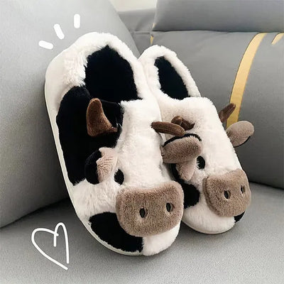 Cozy Moo-Cow Winter Slippers